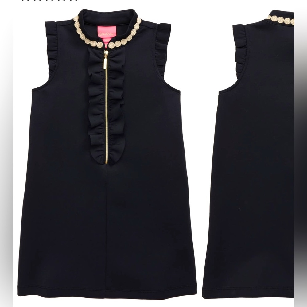 Lilly Pulitzer Girls Mini Adalee Black Shift Dress XS (2-3T)